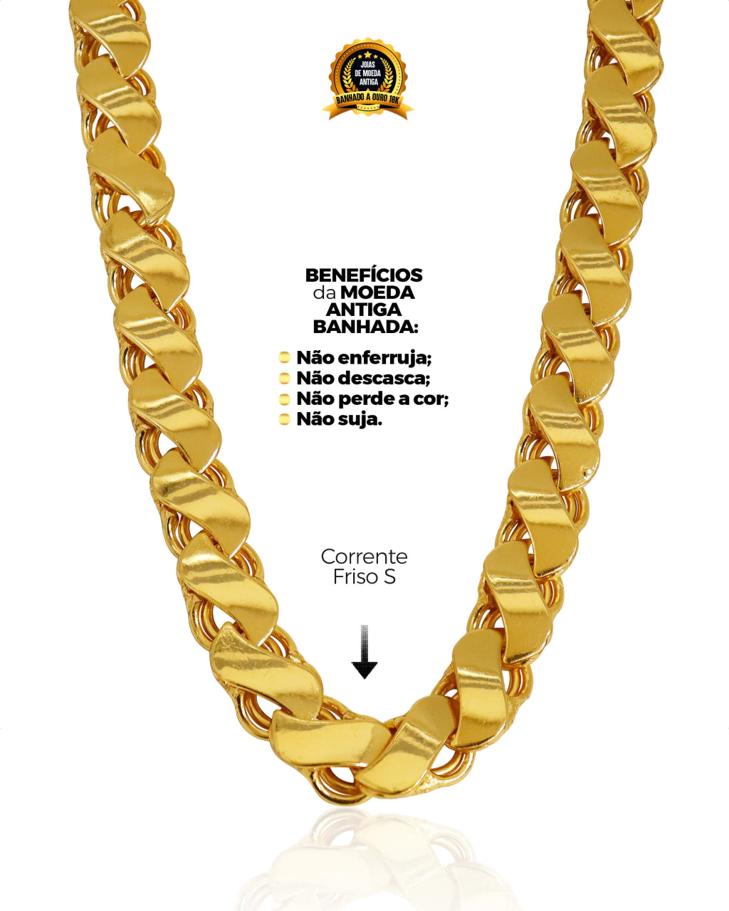 CORRENTE BANHADA: FRISO S 12MM