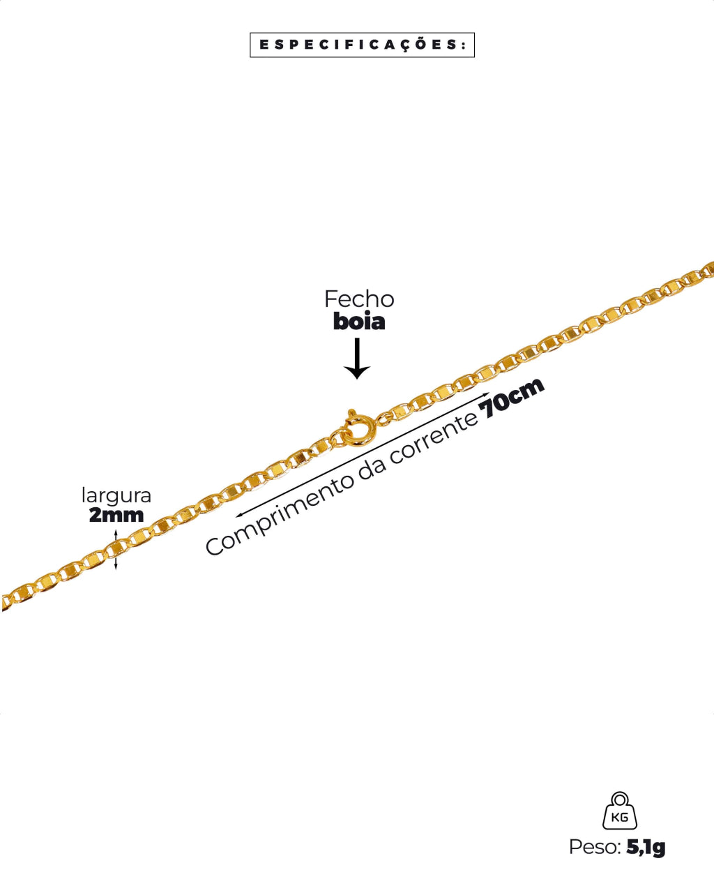 CORRENTE BANHADA: PIASTRINE 2MM