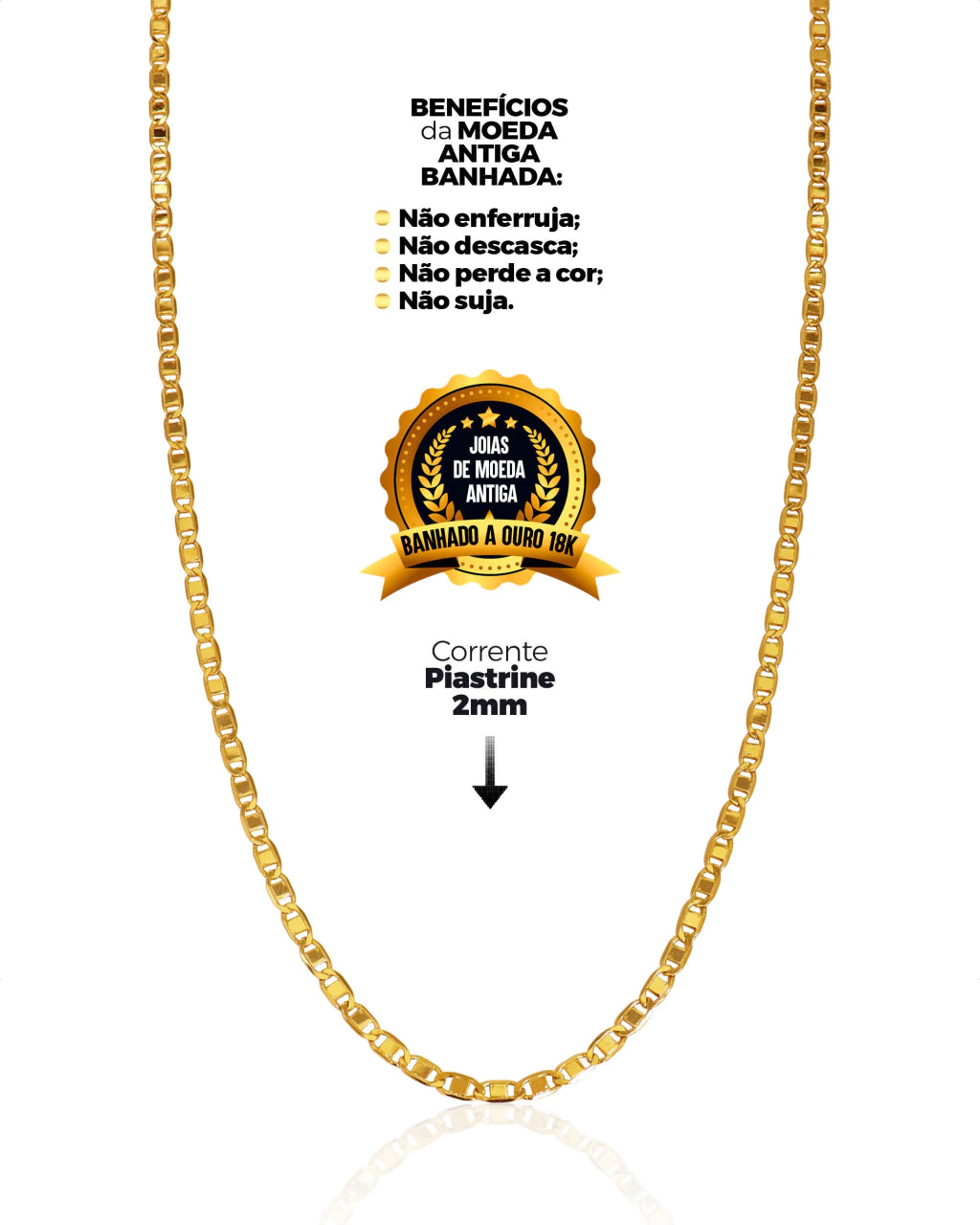 CORRENTE BANHADA: PIASTRINE 2MM