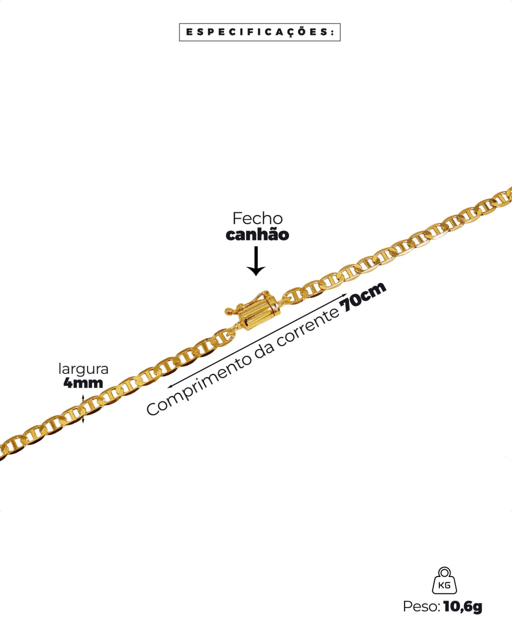CORRENTE BANHADA: PIASTRINE 4MM