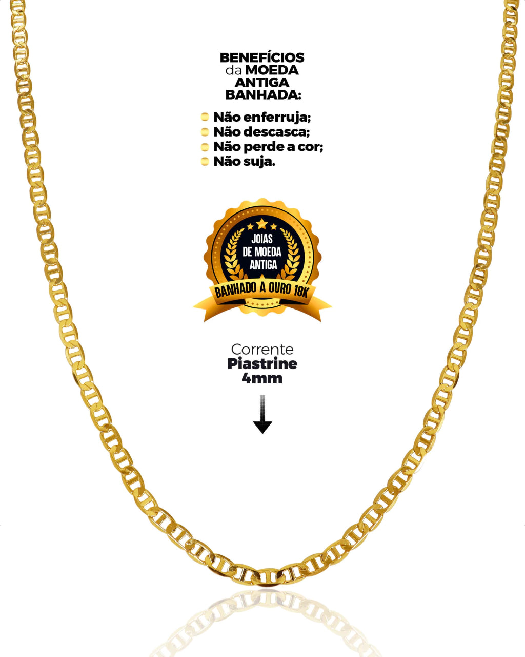 CORRENTE BANHADA: PIASTRINE 4MM